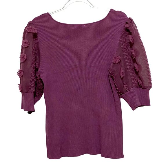 Cato Pullover Knit Top 14W 16W Purple Fairy Whimsigoth Coquette Bloomcore Flower - Picture 3 of 6